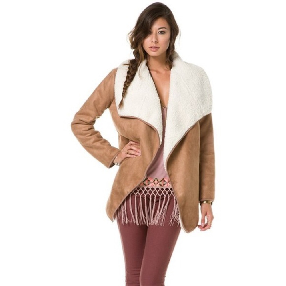 MINKPINK great heights faux shearling jacket